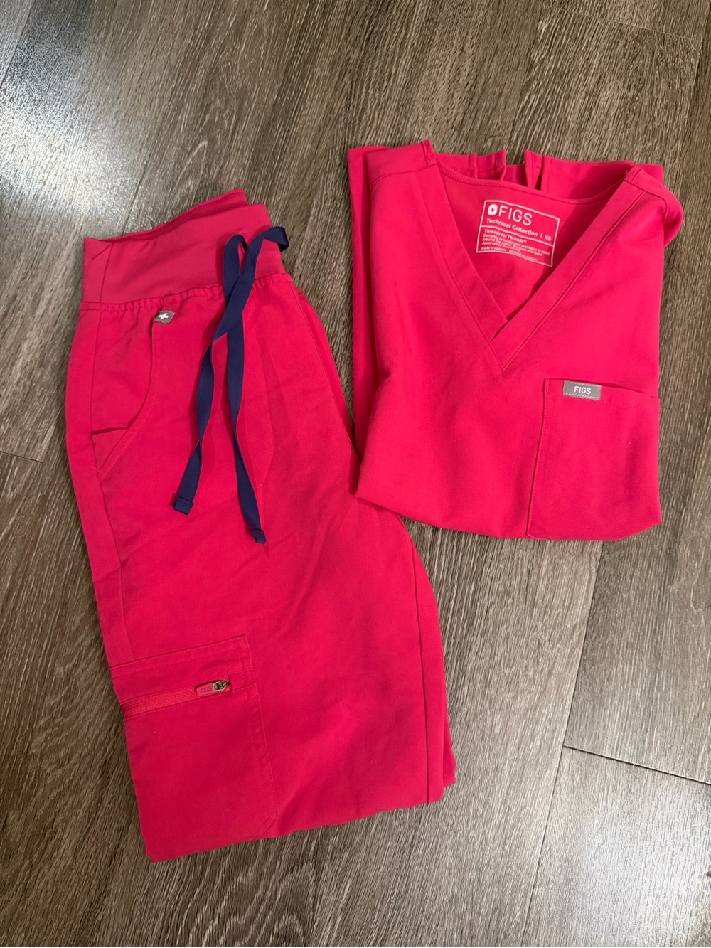 Figs Women's Scrub Set - Bright Pink Top & Pants